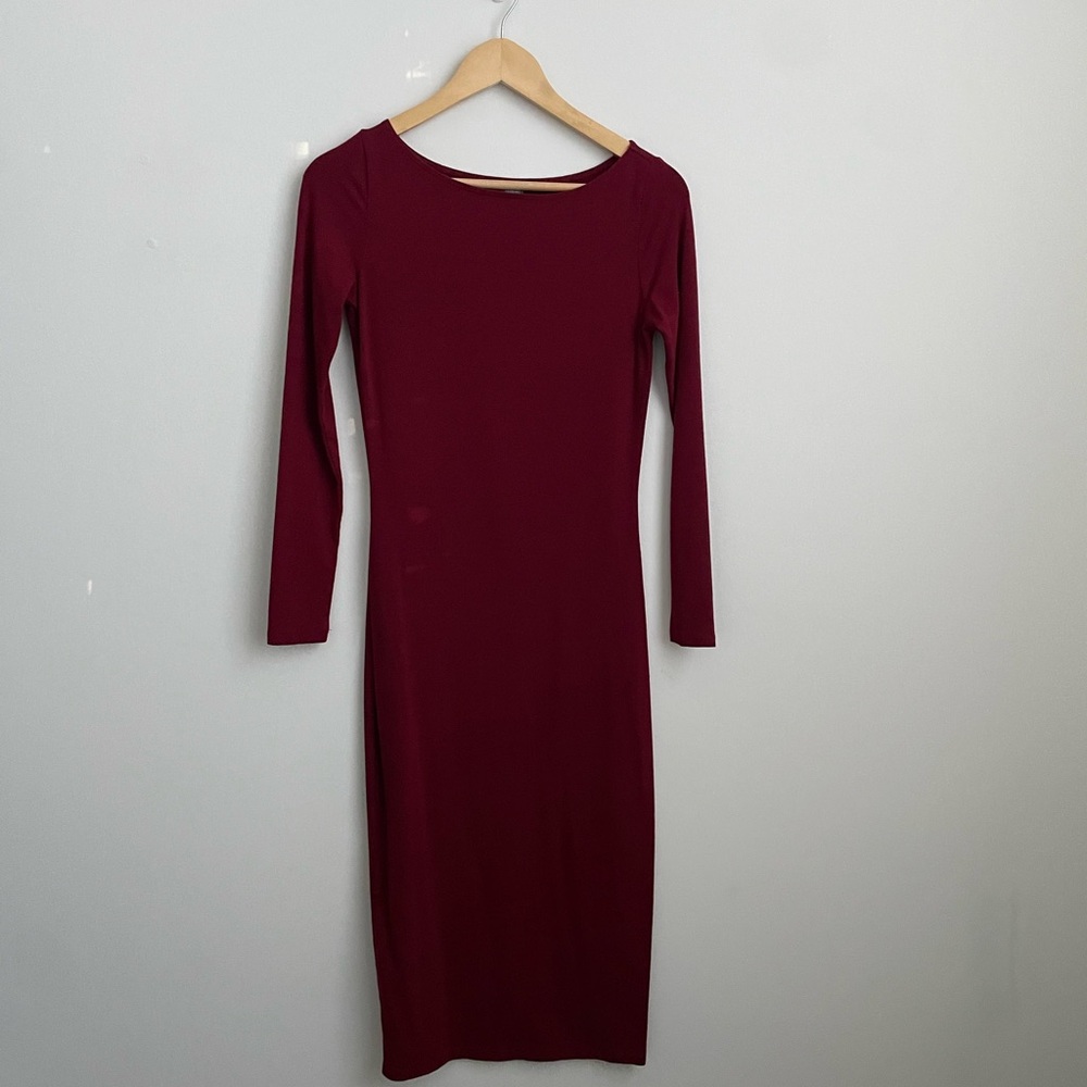 Wild Fable Maroon Long Sleeve Dress
